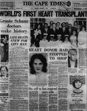 Artikel in der Cape Times zur ersten Herzoperation der Welt